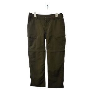 The North Face Pants Womens 10 Green Convertible Nylon Cargo Shorts Camp Hiking